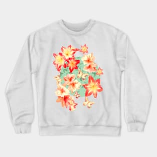 Spring Amaryllis and Butterflies Crewneck Sweatshirt